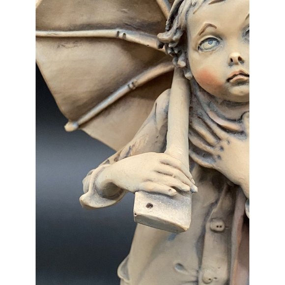 Early 12”Giuseppe Armani Capodimonte Figurine Boy Standing with Umbrella Vintage - Picture 14 of 15